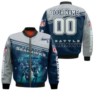 Seattle Seahawks Trio Personalized Bomber Jacket