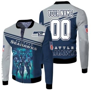 Seattle Seahawks Trio Personalized Fleece Bomber Jacket