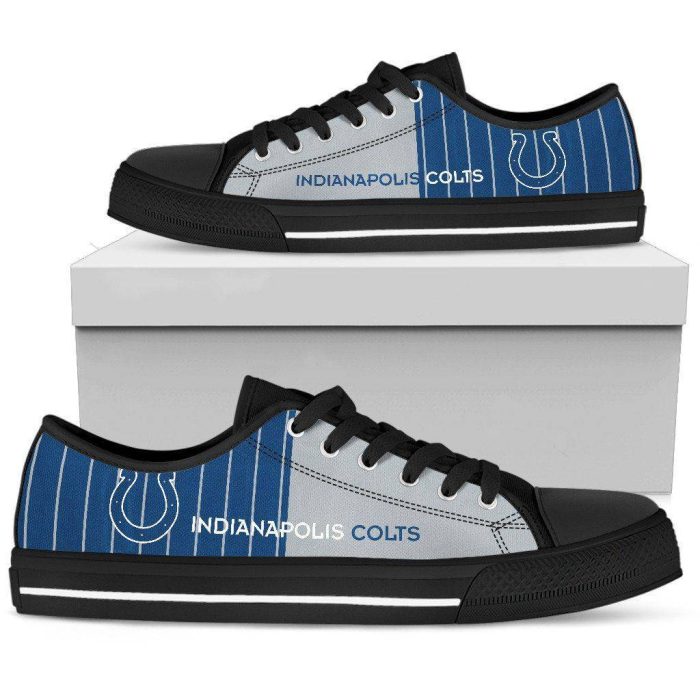 Simple Design Vertical Stripes Indianapolis Colts NFL Low Top Sneakers Low Top Shoes