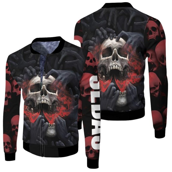 Skulls Red Halloween 3D Printed Sebas Fleece Bomber Jacket