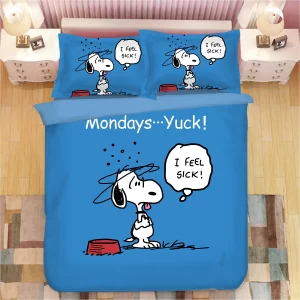 Snoopy #11 Duvet Cover Pillowcase Bedding Set Home Bedroom Decor