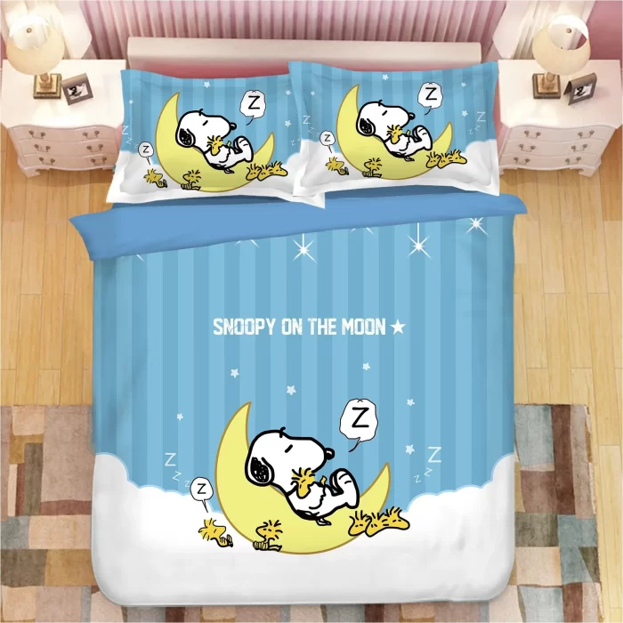 Snoopy #12 Duvet Cover Pillowcase Bedding Set Home Bedroom Decor