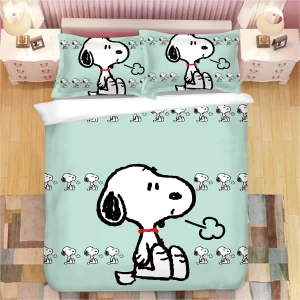 Snoopy #2 Duvet Cover Pillowcase Bedding Set Home Bedroom Decor