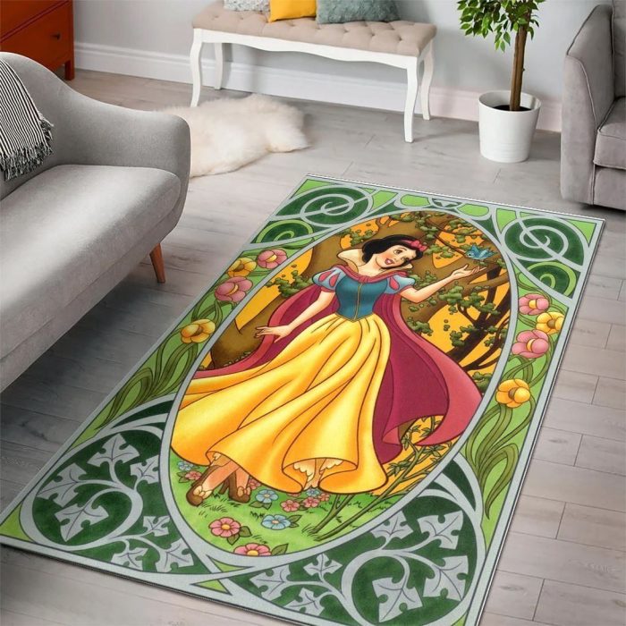 Snow White Disney Princess Living Room Cartoon Floor Carpet Rectangle Rug