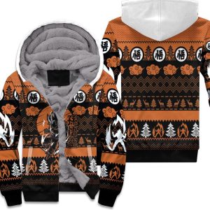 Songoku Super Saiyan Fighting Dragon Ball Christmas Knitting Pattern Sweatshirt 3D Unisex Fleece Hoodie