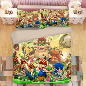 Sonic The Hedgehog Mario #23 Duvet Cover Pillowcase Bedding Set