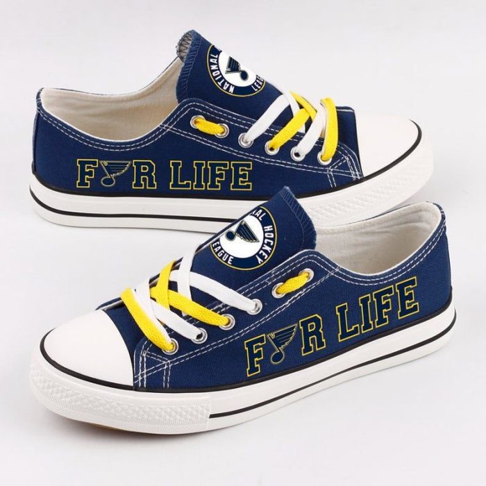 St Louis Blues NHL Hockey For Life Gift For Fans Low Top Custom Canvas Shoes