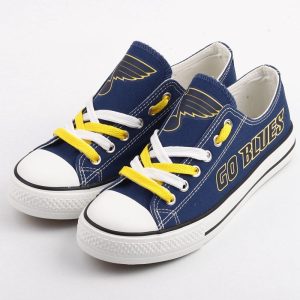 St Louis Blues NHL Hockey Go Blues Gift For Fans Low Top Custom Canvas Shoes