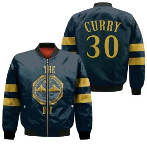 Stephen Curry Golden State Warriors City Edition Navy Bomber Jacket