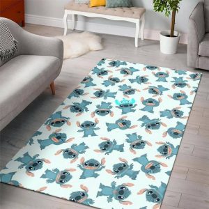 Stitch Disney Living Room Cartoon Floor Carpet Rectangle Rug