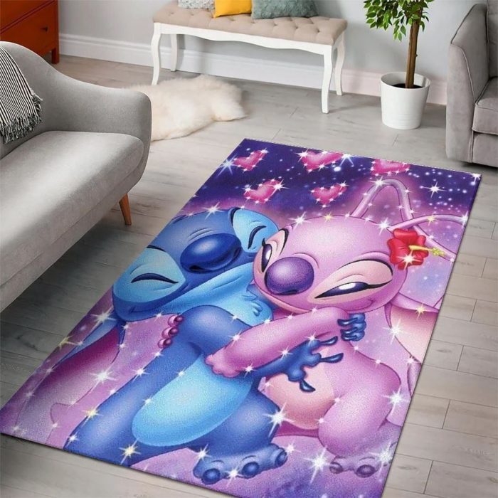 Stitch Disney Living Room Cartoon Floor Carpet Rectangle Rug