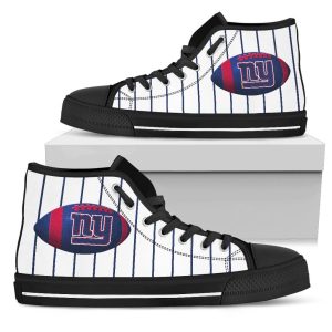 Straight Line With Deep Circle New York Giants NFL Custom Canvas High Top Shoes