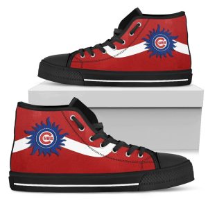 Sun Chicago Cubs MLB Baseball Custom Canvas High Top Shoes