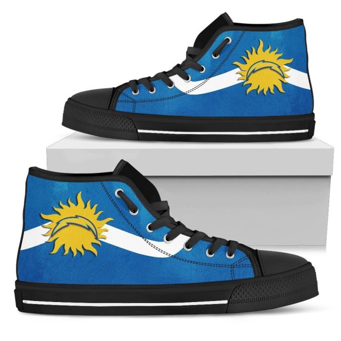 Sun Los Angeles Chargers NFL Custom Canvas High Top Shoes