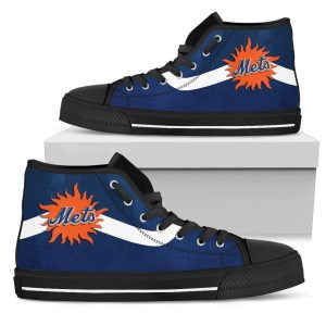 Sun New York Mets MLB Custom Canvas High Top Shoes