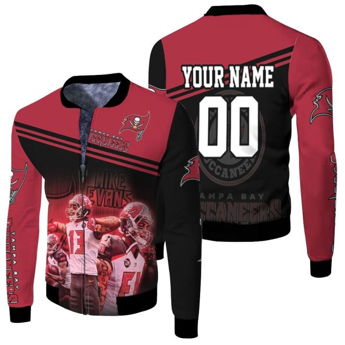 Tampa Bay Buccaneers 13 Mike Evans Personalized Fleece Bomber Jacket