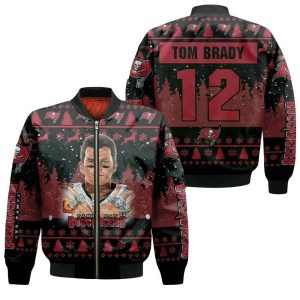 Tampa Bay Buccaneers Tom Brady Legend 12 Snow Pattern 3D Printed Bomber Jacket