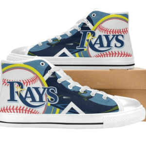 Tampa Bay Rays MLB Baseball Custom Canvas High Top Shoes