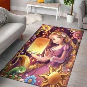 Tangled Disney Princess Characters Living Room Cartoon Floor Carpet Rectangle Rug