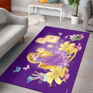 Tangled Disney Princess Characters Living Room Cartoon Floor Carpet Rectangle Rug