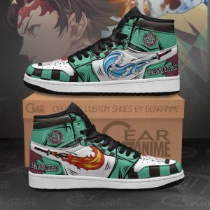 Tanjiro Breathing Sun And Water Sneakers Demon Slayer Custom Anime Shoes