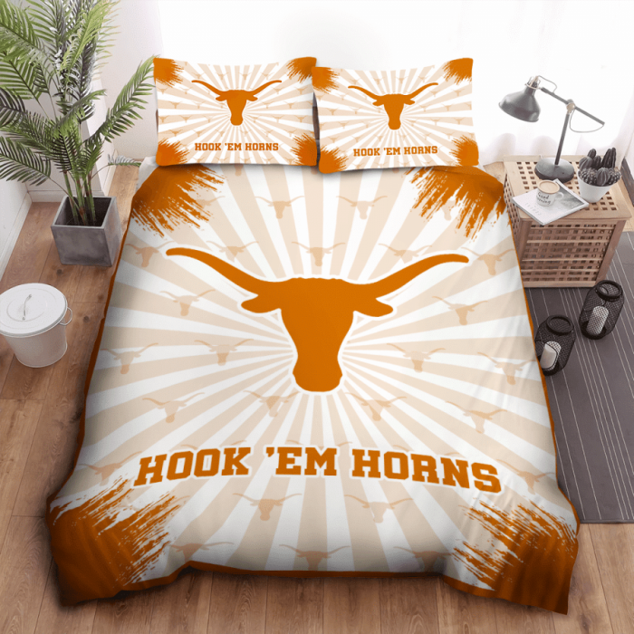 Texas Longhorns Duvet Cover Pillowcase Bedding Set