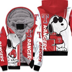 Texas Rangers Snoopy Lover 3D Printed Unisex Fleece Hoodie