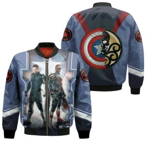 The Falcon And The Winter Soldier Fight Side By Side Bomber Jacket