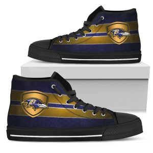 The Shield Baltimore Ravens NFL Custom Canvas High Top Shoes