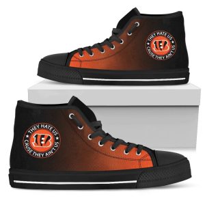 They Hate Us Cause They Ain't Us Cincinnati Bengals NFL Custom Canvas High Top Shoes