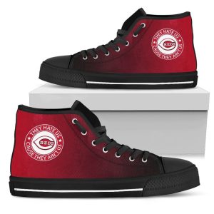 They Hate Us Cause They Ain't Us Cincinnati Reds MLB Custom Canvas High Top Shoes