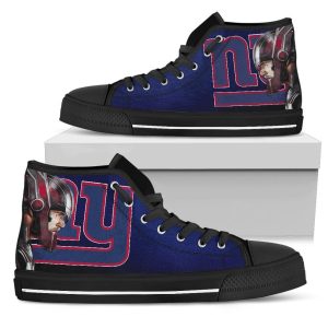 Thor Head Beside New York Giants NFL Custom Canvas High Top Shoes