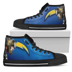 Thor Los Angeles Chargers NFL Custom Canvas High Top Shoes