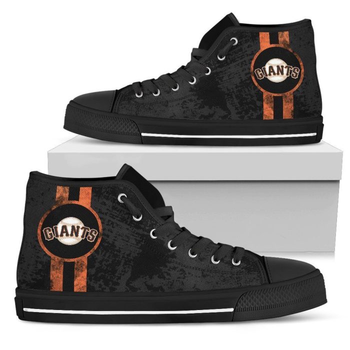 Triple Stripe Bar Dynamic San Francisco Giants MLB Custom Canvas High Top Shoes