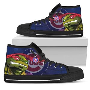 Turtle Chicago Cubs Ninja MLB Custom Canvas High Top Shoes