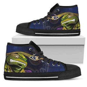 Turtle Los Angeles Rams Ninja NFL Custom Canvas High Top Shoes
