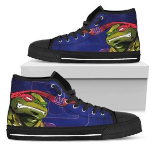 Turtle New York Giants Ninja NFL Custom Canvas High Top Shoes