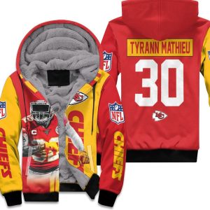 Tyrann Mathieu 30 Kansas City Chiefs Afc West Division Champions Super Bowl 2021 Unisex Fleece Hoodie