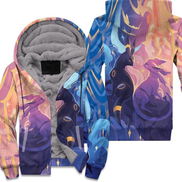 Umbreon And Espeon 3D Unisex Fleece Hoodie