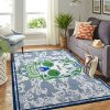 Utah Jazz NBA Team Logo Skull Flower Style Nice Gift Home Decor Rectangle Area Rug