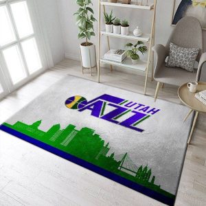 Utah Jazz Skyline NBA Area Rug Carpet Kitchen Rug  Unisex