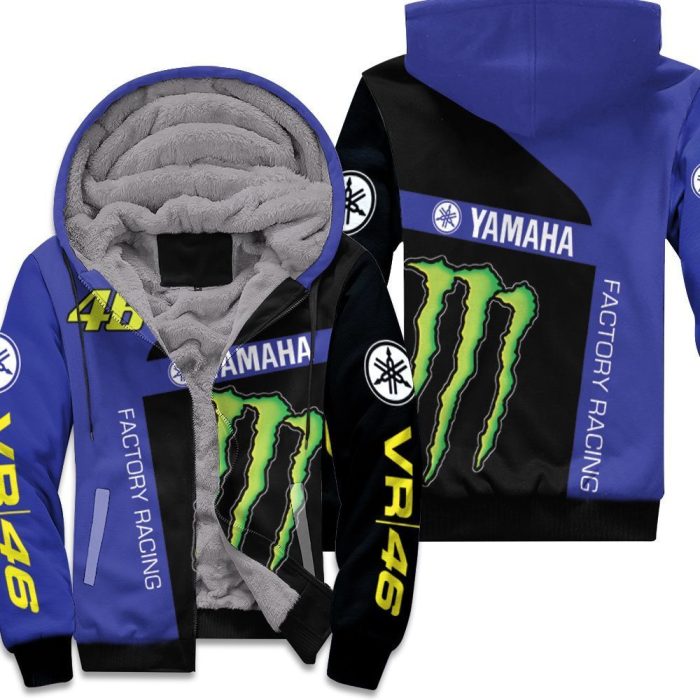 Valentino Rossi Factory Racing 46 Yamaha Monster Energy 3D Unisex Fleece Hoodie