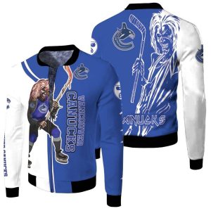 Vancouver Canucks And Zombie For Fans Fleece Bomber Jacket