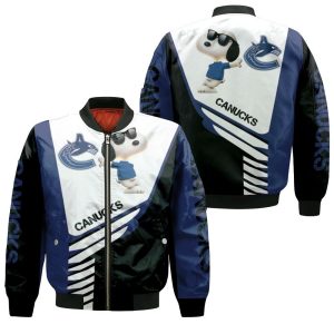 Vancouver Canucks Snoopy For Fans 3D Bomber Jacket