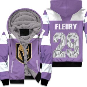Vegas Golden Knights Marc-Andre Fleury 29 Purple Inspired Style Unisex Fleece Hoodie
