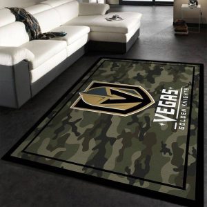 Vegas Golden Knights NHL Team Logo Camo Style Nice Gift Home Decor Area Rug Rugs For Living Room
