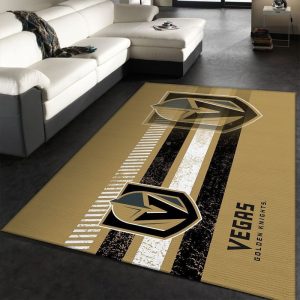 Vegas Golden Knights NHL Team Logo Nice Gift Home Decor Rectangle Area Rug Living Room And Bedroom Rug
