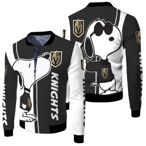 Vegas Golden Knights Snoopy Lover 3D Printed Fleece Bomber Jacket