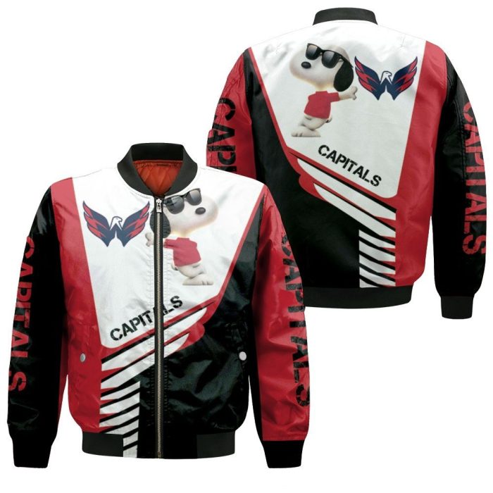 Washington Capitals Snoopy For Fans 3D Bomber Jacket