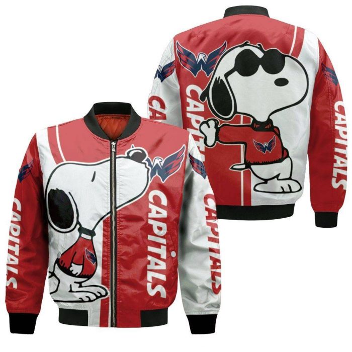 Washington Capitals Snoopy Lover 3D Printed Bomber Jacket